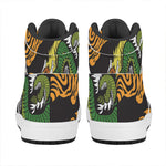 Tiger And Dragon Yin Yang Print High Top Leather Sneakers