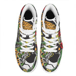 Tiger And Dragon Yin Yang Print High Top Leather Sneakers