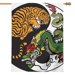 Tiger And Dragon Yin Yang Print House Flag