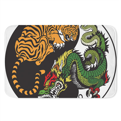 Tiger And Dragon Yin Yang Print Indoor Door Mat