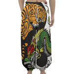 Tiger And Dragon Yin Yang Print Lantern Pants