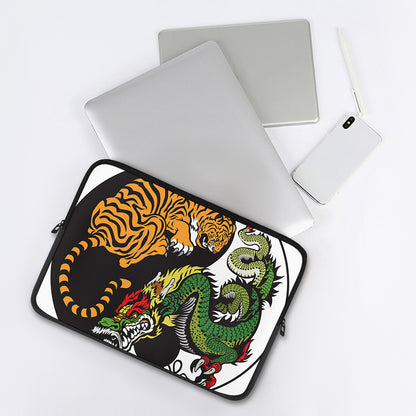 Tiger And Dragon Yin Yang Print Laptop Sleeve