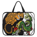 Tiger And Dragon Yin Yang Print Laptop Sleeve With Handle