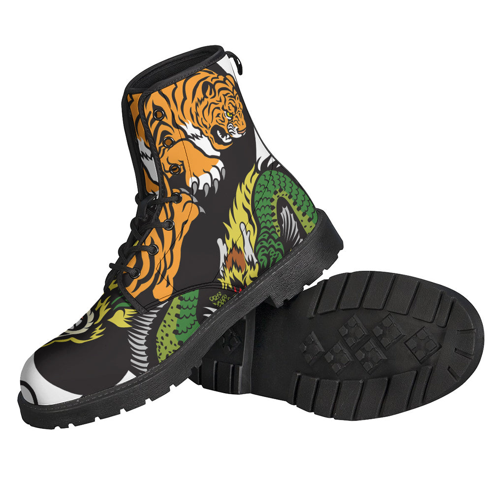 Tiger And Dragon Yin Yang Print Backpack