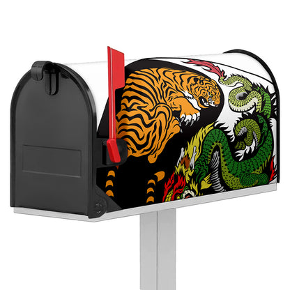 Tiger And Dragon Yin Yang Print Mailbox Cover