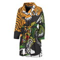 Tiger And Dragon Yin Yang Print Men's Bathrobe