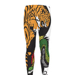 Tiger And Dragon Yin Yang Print Men's leggings