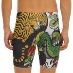 Tiger And Dragon Yin Yang Print Men's Long Boxer Briefs