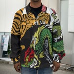 Tiger And Dragon Yin Yang Print Men's Shirt Jacket