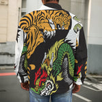 Tiger And Dragon Yin Yang Print Men's Shirt Jacket