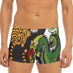 Tiger And Dragon Yin Yang Print Men's Short Boxer Briefs
