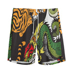 Tiger And Dragon Yin Yang Print Men's Sports Shorts