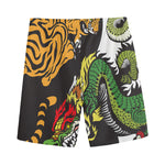 Tiger And Dragon Yin Yang Print Men's Sports Shorts