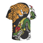 Tiger And Dragon Yin Yang Print Men's Sports T-Shirt