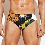 Tiger And Dragon Yin Yang Print Men's Swim Briefs