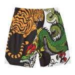 Tiger And Dragon Yin Yang Print Men's Swim Trunks