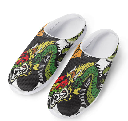 Tiger And Dragon Yin Yang Print Mesh Casual Shoes