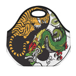 Tiger And Dragon Yin Yang Print Neoprene Lunch Bag