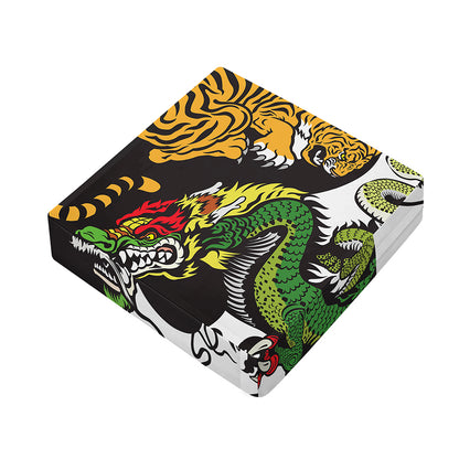 Tiger And Dragon Yin Yang Print Outdoor Seat Cushion Cover