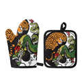 Tiger And Dragon Yin Yang Print Oven Mitt And Pot Holder Set