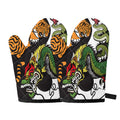 Tiger And Dragon Yin Yang Print Oven Mitts
