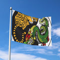 Tiger And Dragon Yin Yang Print Polyester Flag