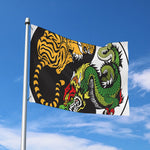 Tiger And Dragon Yin Yang Print Polyester Flag