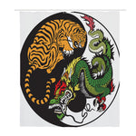 Tiger And Dragon Yin Yang Print Polyester Shower Curtain