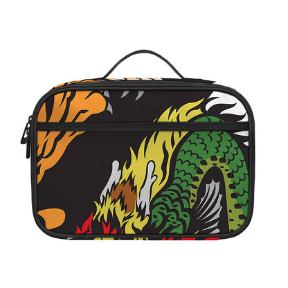 Tiger And Dragon Yin Yang Print Portable Lunch Bag