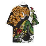 Tiger And Dragon Yin Yang Print Rayon Hawaiian Shirt