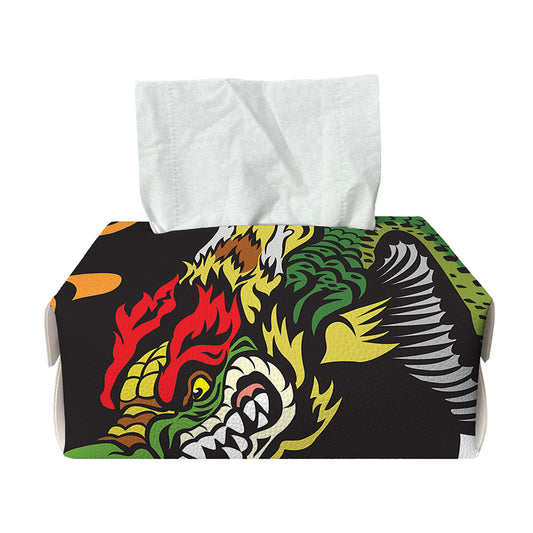 Tiger And Dragon Yin Yang Print Rectangle Tissue Box Cover