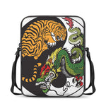 Tiger And Dragon Yin Yang Print Rectangular Crossbody Bag