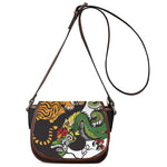 Tiger And Dragon Yin Yang Print Saddle Bag