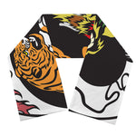 Tiger And Dragon Yin Yang Print Scarf