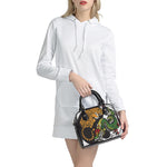 Tiger And Dragon Yin Yang Print Shoulder Handbag