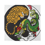 Tiger And Dragon Yin Yang Print Silk Bandana