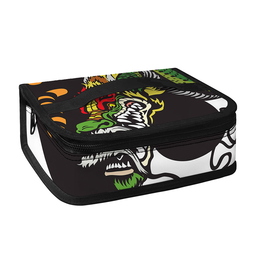 Tiger And Dragon Yin Yang Print Small Lunch Bag