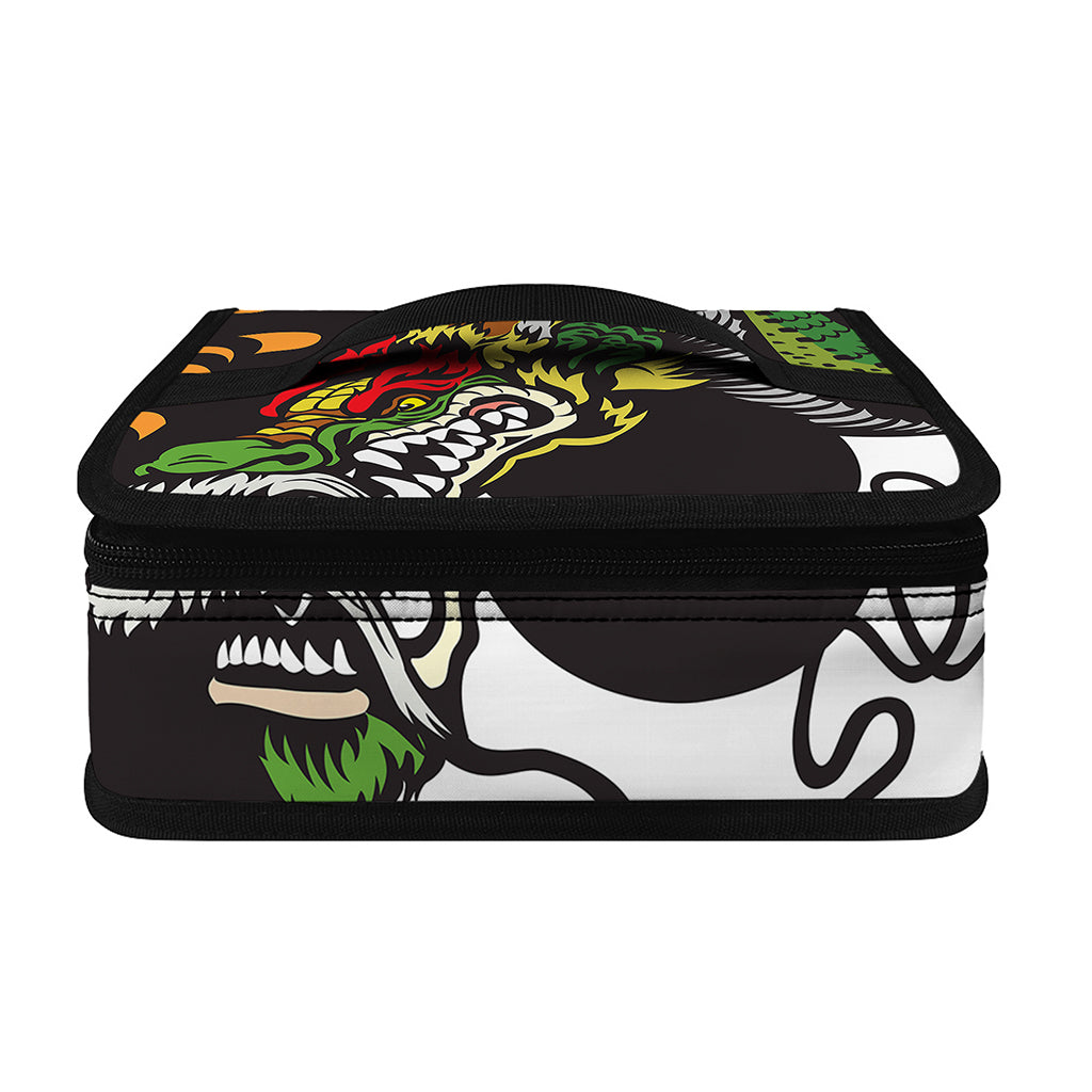 Tiger And Dragon Yin Yang Print Small Lunch Bag