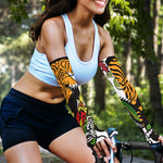 Tiger And Dragon Yin Yang Print Sun Protection Arm Sleeves