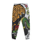 Tiger And Dragon Yin Yang Print Sweatpants