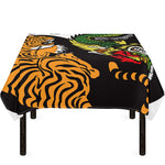 Tiger And Dragon Yin Yang Print Tablecloth
