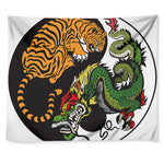 Tiger And Dragon Yin Yang Print Tapestry