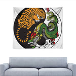 Tiger And Dragon Yin Yang Print Tapestry