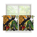 Tiger And Dragon Yin Yang Print Tier Curtains