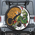 Tiger And Dragon Yin Yang Print Tire Cover