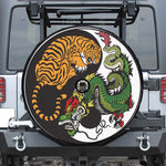 Tiger And Dragon Yin Yang Print Tire Cover With Camera Hole