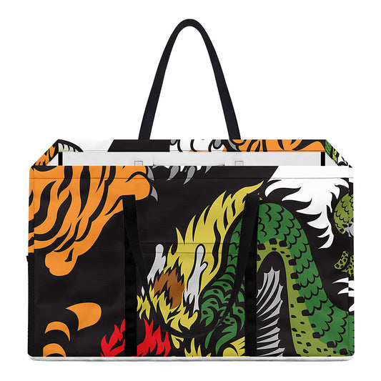 Tiger And Dragon Yin Yang Print Utility Tote Bag