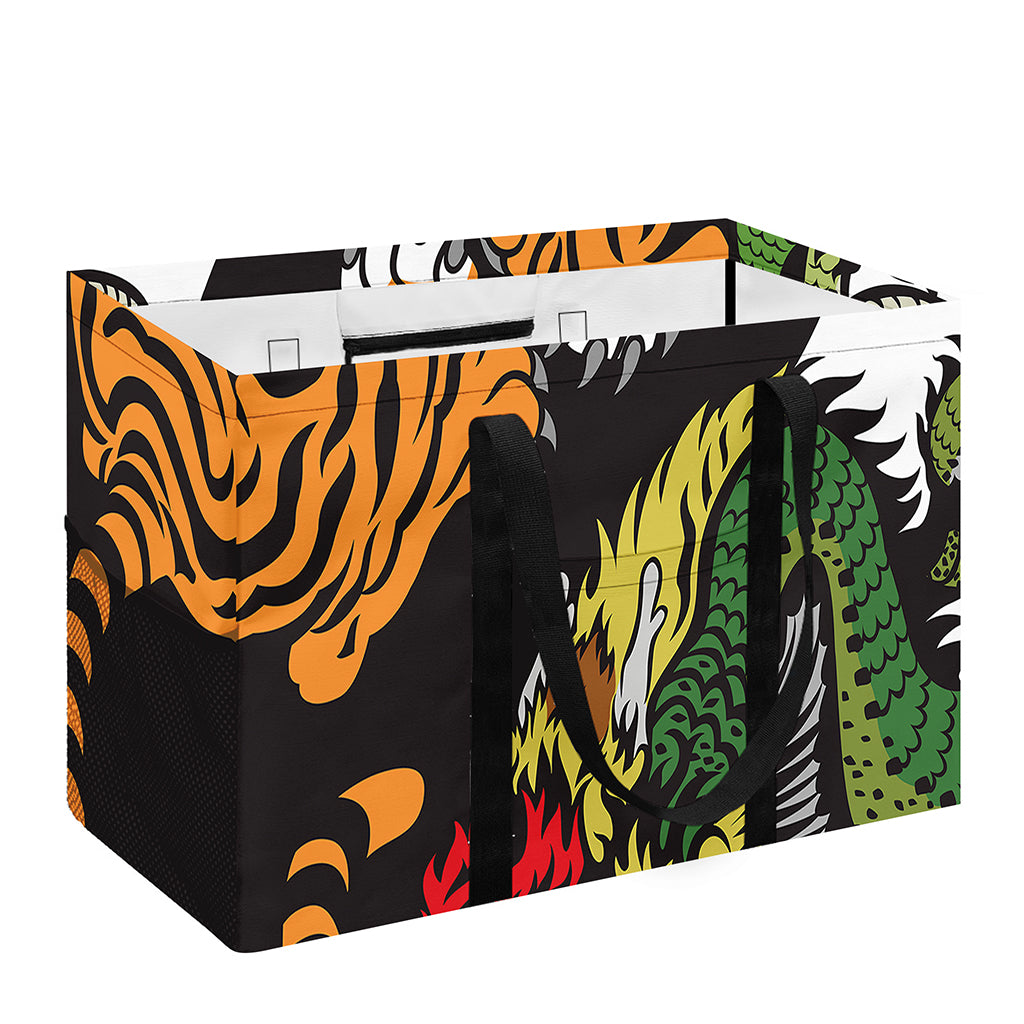Tiger And Dragon Yin Yang Print Utility Tote Bag