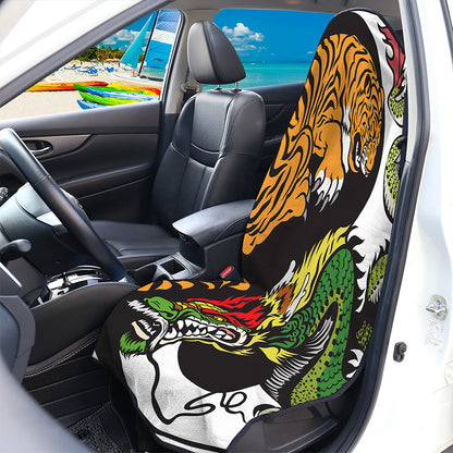 Tiger And Dragon Yin Yang Print Waterproof Car Seat Cover