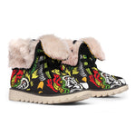 Tiger And Dragon Yin Yang Print Winter Boots